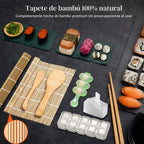 Kit de confección de sushi, juego de 28 en 1 rodillo para sushi con esterillas de bambú, Bazooka para sushi, molde de nigiri/gunkan, moldeador de musubi, molde para bolitas de arroz y más