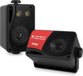 Pyle Sistema de altavoces mini box de 3 vías, 3.5 pulgadas, 200 vatios, impermeables, de grado marino, en una parrilla de carcasa de ABS resistente, hogar, barco, piscina, patio, uso interior y exterior (carbón)