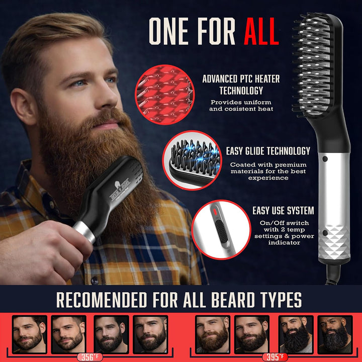 Kit de aseo alisador de barba para hombres, kit de crecimiento de b...