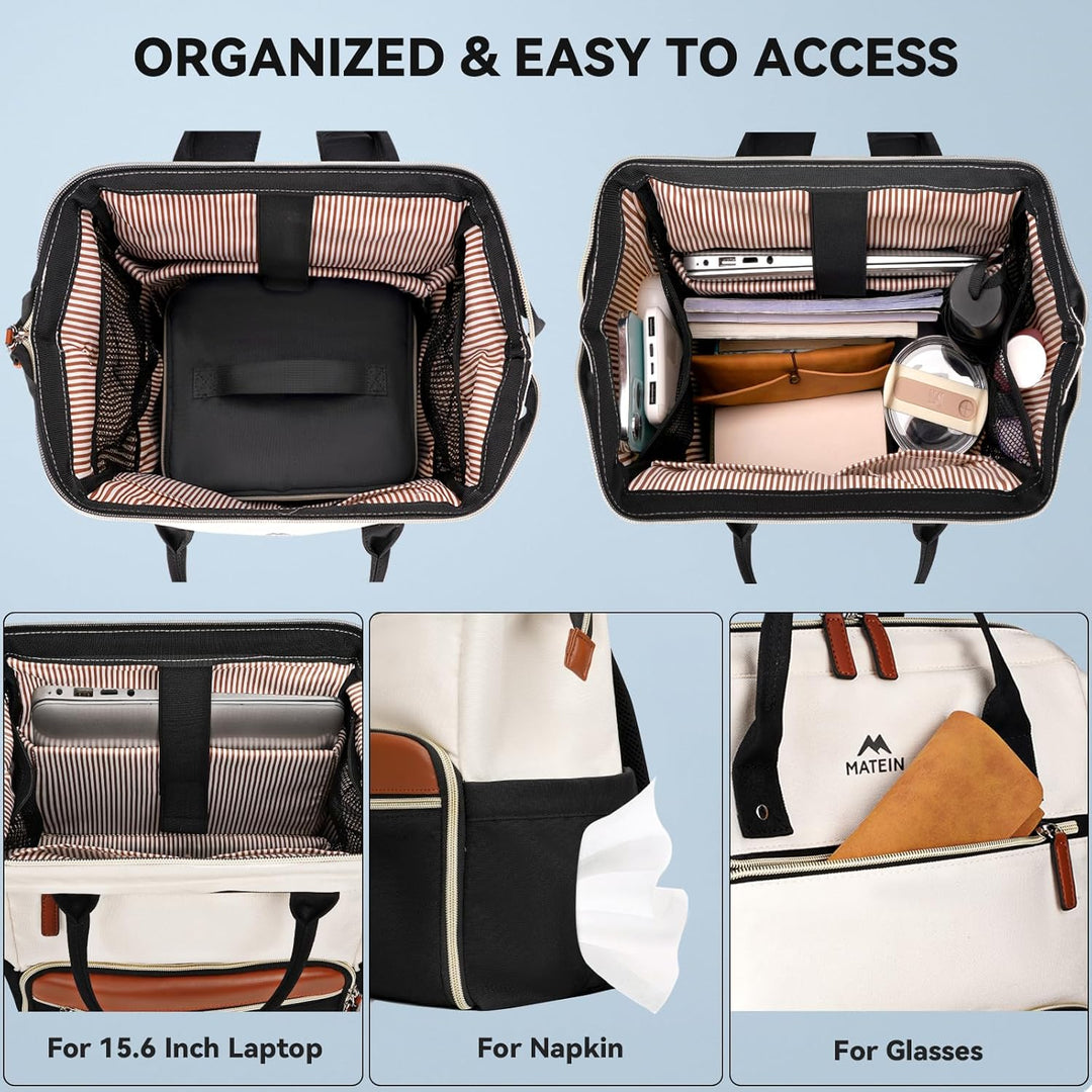 MATEIN Mochila para laptop con lonchera, mochila de almuerzo de 15....