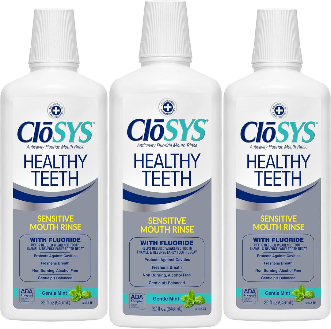 CloSYS Enjuague bucal anticáries con flúor para dientes saludables,...