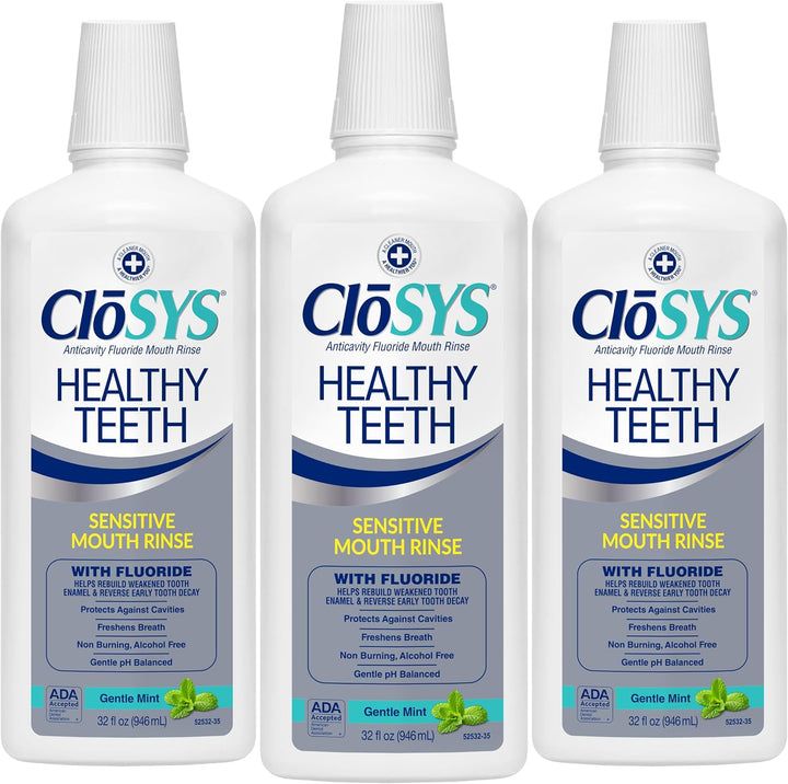 CloSYS Enjuague bucal anticáries con flúor para dientes saludables,...