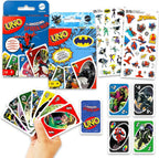 UNO Marvel y DC Cards Set - Bundle con Batman y Spiderman UNO Cards para Kids Plus Stickers, más | Batman y Spiderman Activities para Kids, Family Game Night