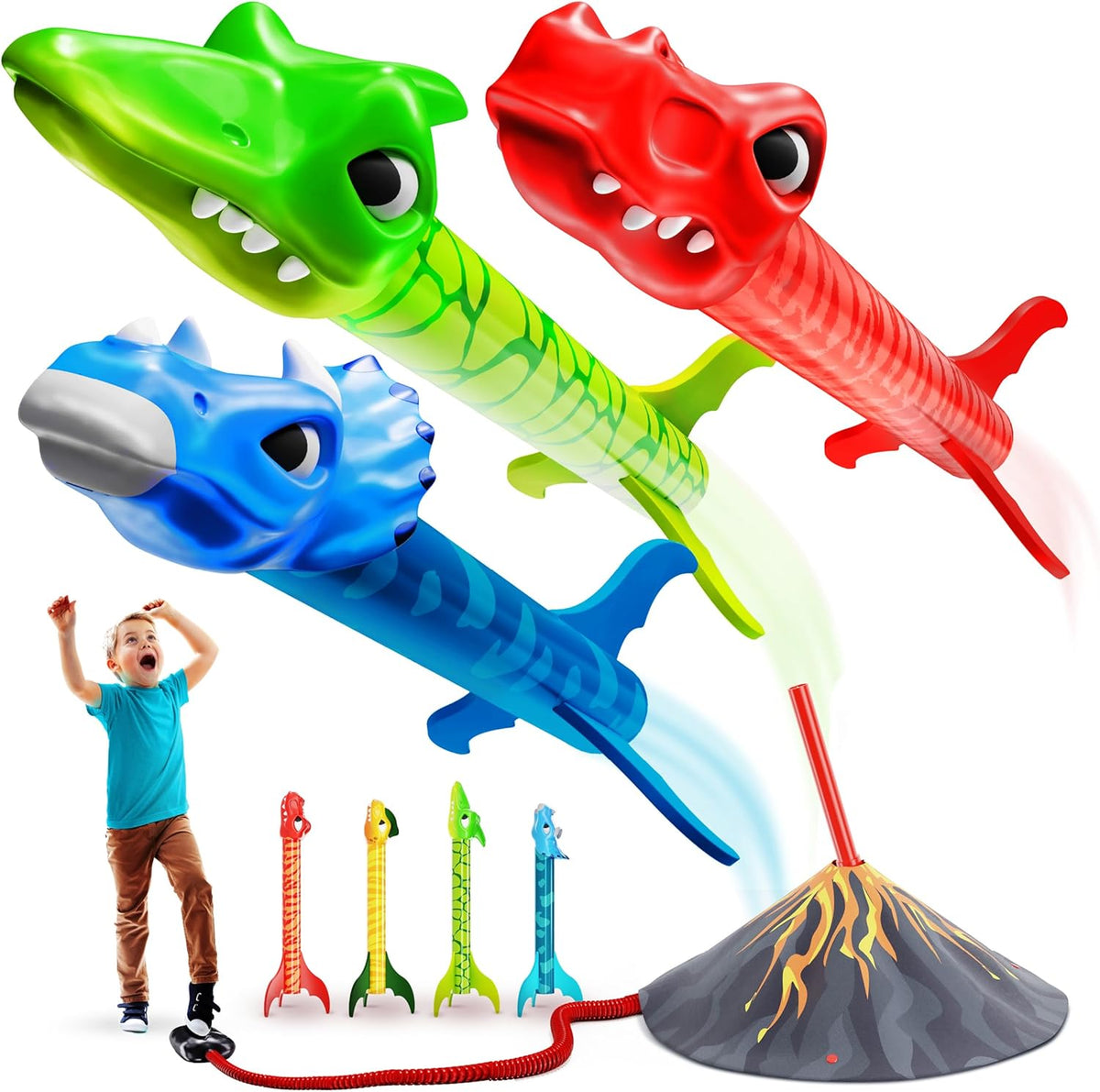 Ninja Blast Lanzacohetes de Juguete de Dinosaurio para