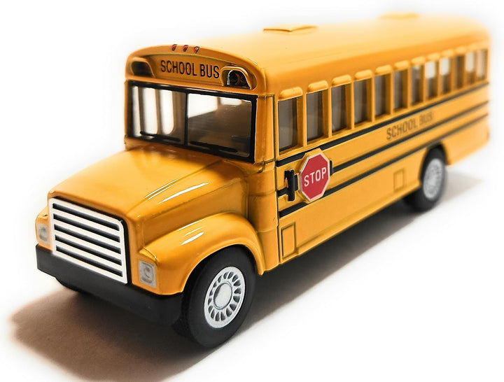 KiNSMART KiNSFUN Autobús escolar amarillo de 5 pulgadas