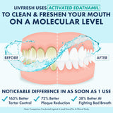 LIVFRESH Enjuague bucal, clínicamente probado, 163% mejor control d...