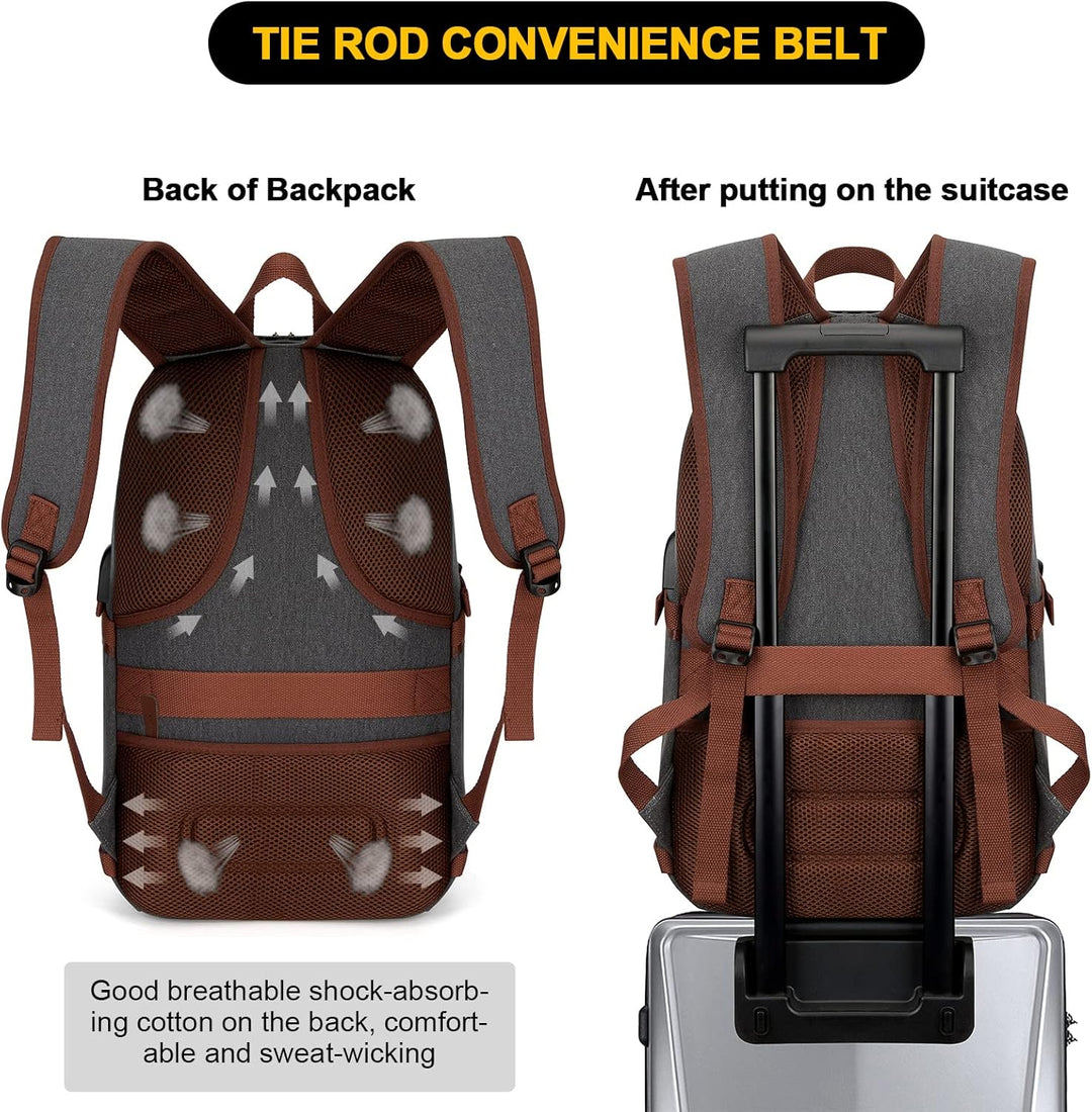 Mochila para computadora portátil de lona - Bolsa antirrobo para ho...