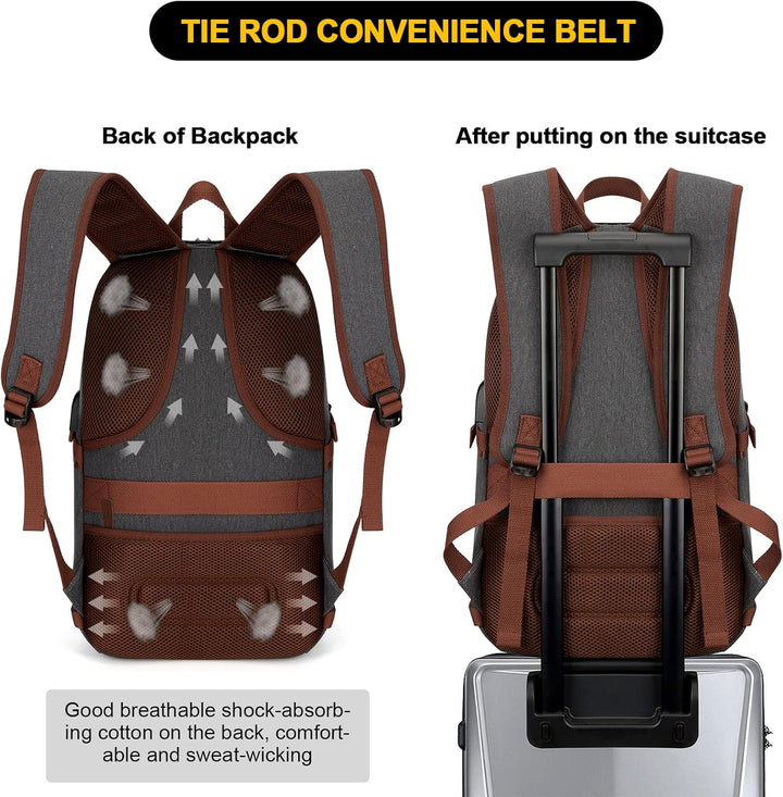 Mochila para computadora portátil de lona - Bolsa antirrobo para ho...