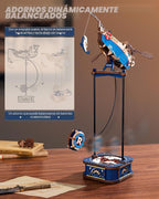 ROKR Rompecabezas de madera 3D para adultos, kit de modelo de pescador oceánico con columpio de gravedad, rompecabezas 3D de 161 piezas para adultos