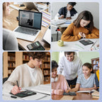 NEWYES Calculadoras científicas recargables 991ES MAX, 417 funciones, pizarra de escritura, estuche duro plegable, pantalla de 4 líneas con escritura avanzada, calculadoras para estudiantes de