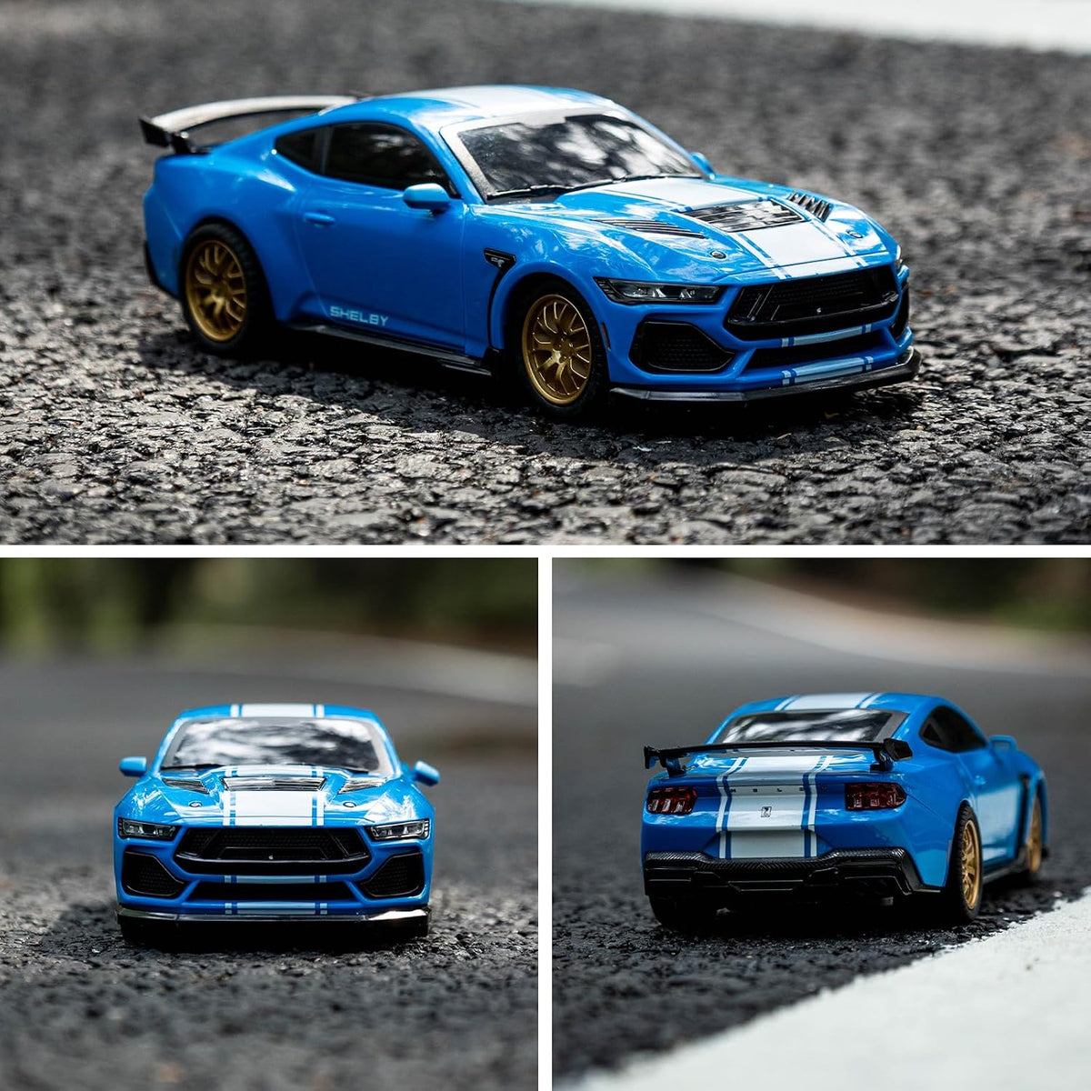 Ford Auto de control remoto para niño (escala 1:24 Shelby Super Snake-azul)