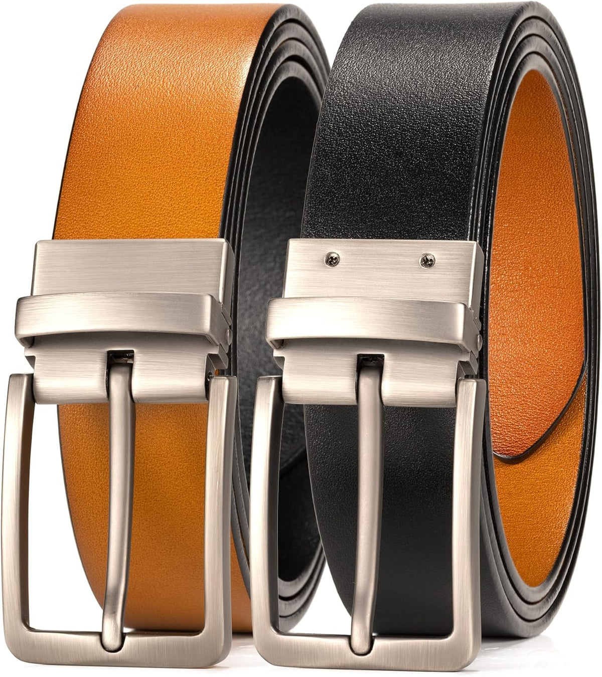 WOLFANT Cinturón de cuero reversible dos en uno, cinturón casual 10...
