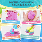 Contenedor sensorial – Juego de hornear y hacer helados con kit de arena de juego de 3.3 libras, moldes para pasteles de gofres y herramientas de arena, tienda de juguetes de helado