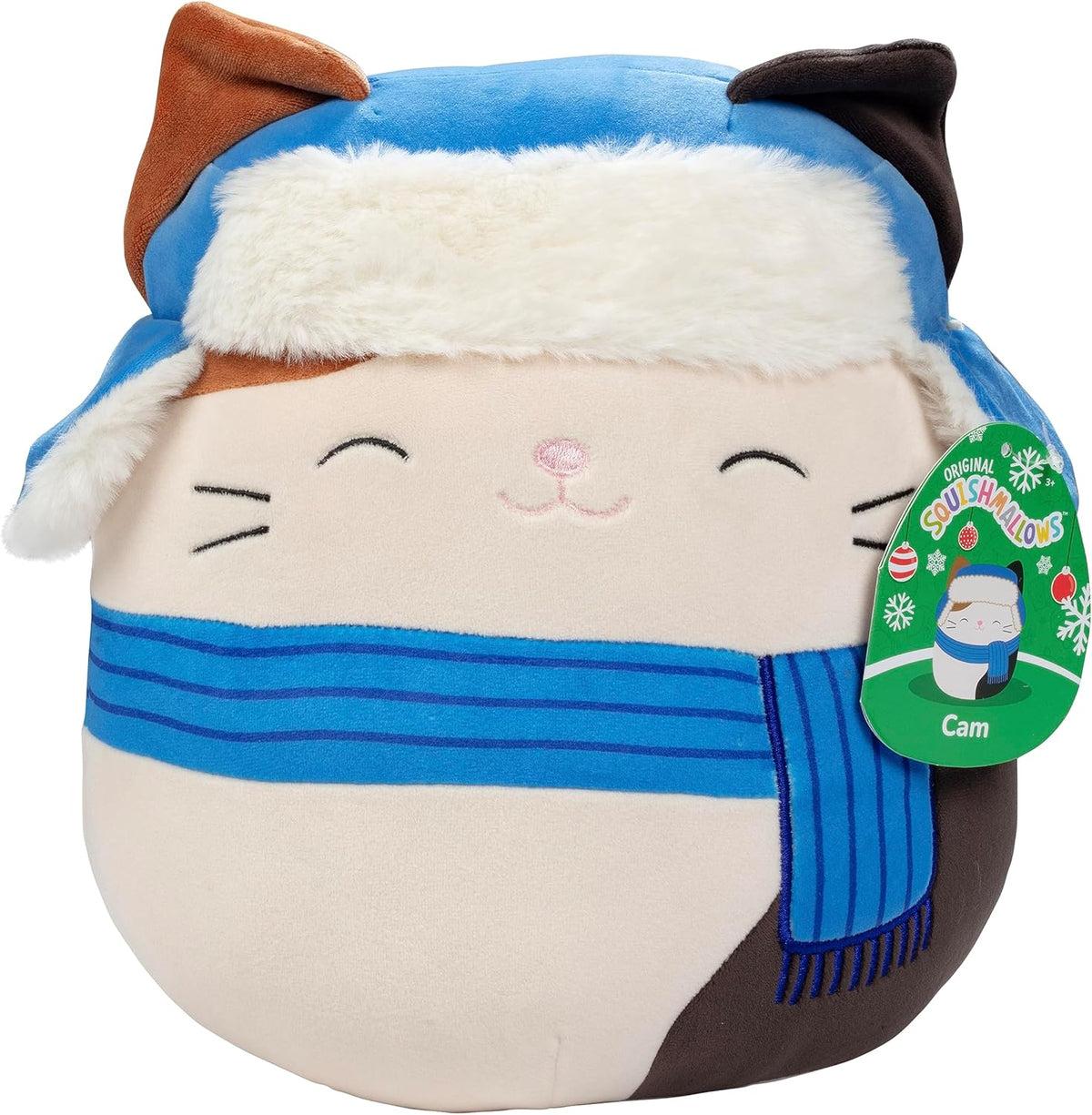 Squishmallows Peluche Jazwares de 10 pulgadas Cam Cat Holiday