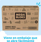 MEGA BLOKS First Builders Build 'n Learn Table - Juego de bloques para niños, color azul