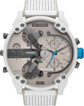 Diesel Mr. Daddy 2.0 - Reloj de hombre con cronógrafo de tamaño extra grande y correa de acero inoxidable, silicona o cuero