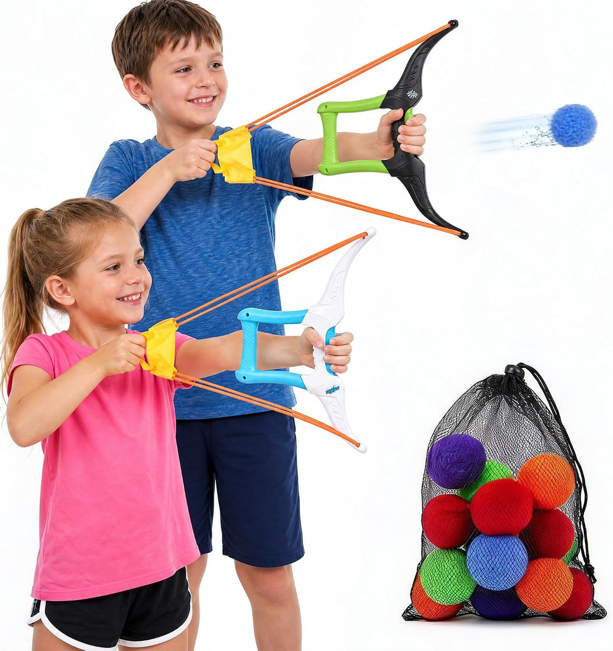 Juego de lanzador de globos de agua, 1 lanzador estilo arco, 12 bolas de