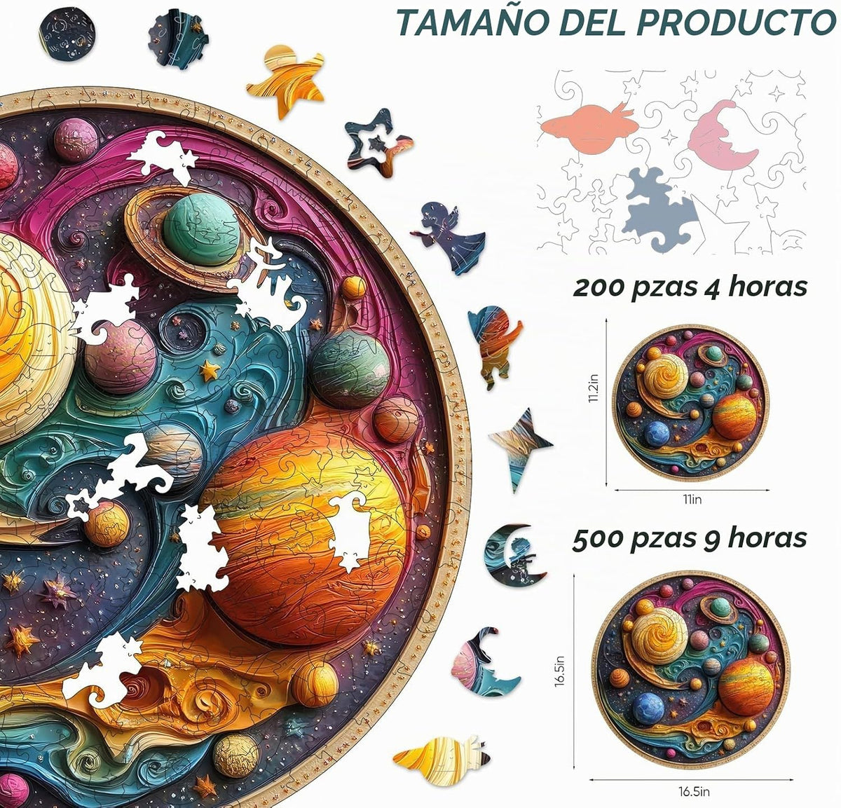 Rompecabezas de madera Qiuenisray, rompecabezas del planeta del sistema
