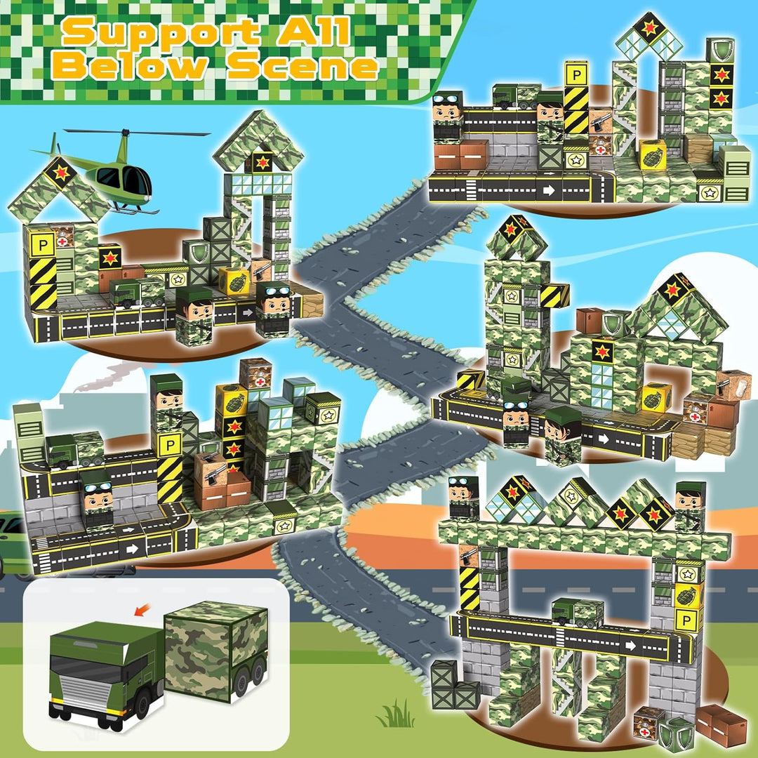 100 piezas de bloques magnéticos - Bloques de construcción magnétic...