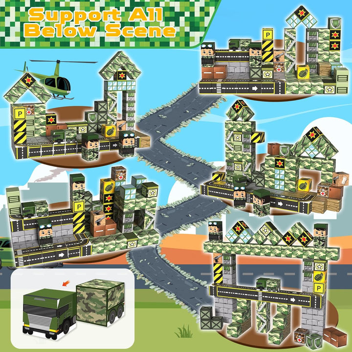 100 piezas de bloques magnéticos - Bloques de construcción magnétic...