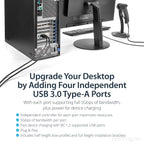 StarTech - Tarjeta PCIe USB de 4 puertos de 5 Gbps, 4 controladores...