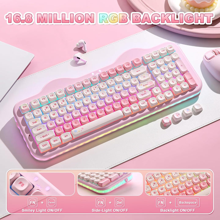 YUNZII C98 Wireless Mechanical Keyboard with Number Pad,99 Key BT5....