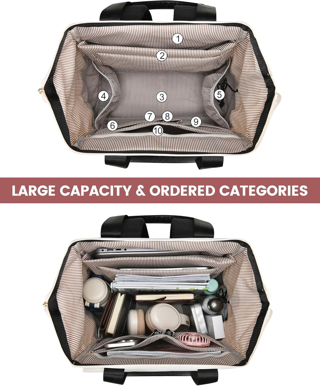 LOVEVOOK Mochila para Laptop para Mujeres, Mochila de Trabajo Conve...