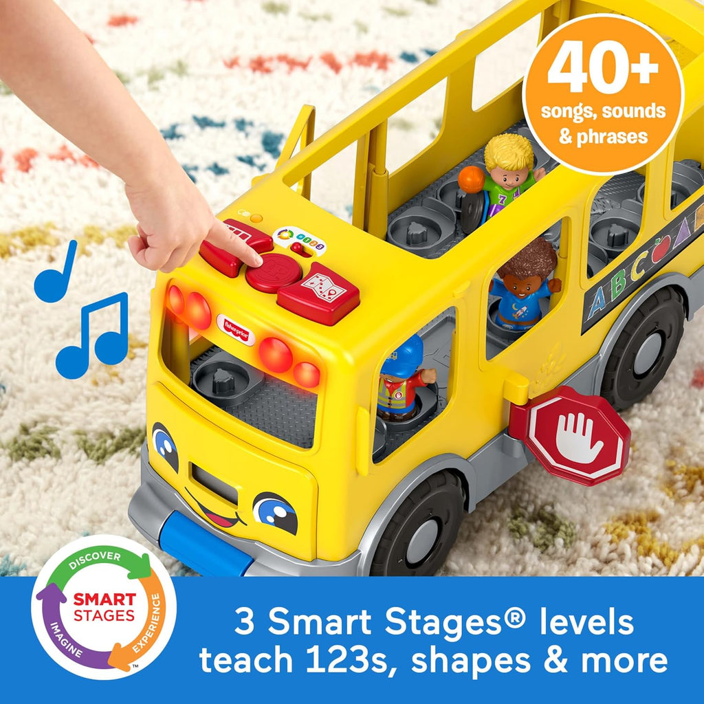 Fisher-Price Little People Autobús Escolar Grande Amarillo, Multilenguaje