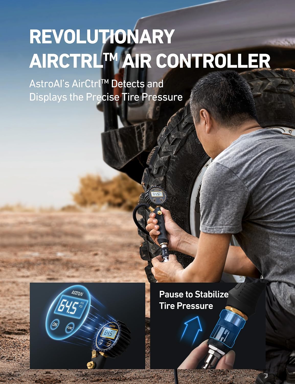 AstroAI Compresor de aire todoterreno T6, bomba de aire portátil de...