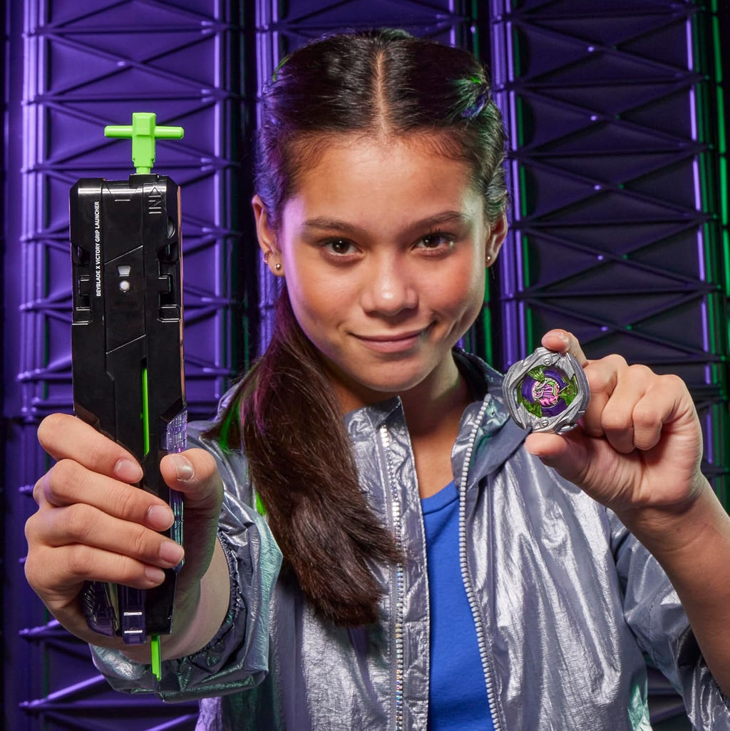 Hasbro Beyblade X Victory Grip - Juego de iniciación giratorio a la derecha