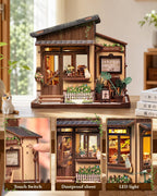 Cutebee Kit de rincón de libros LED, kits de casa en miniatura de bricolaje