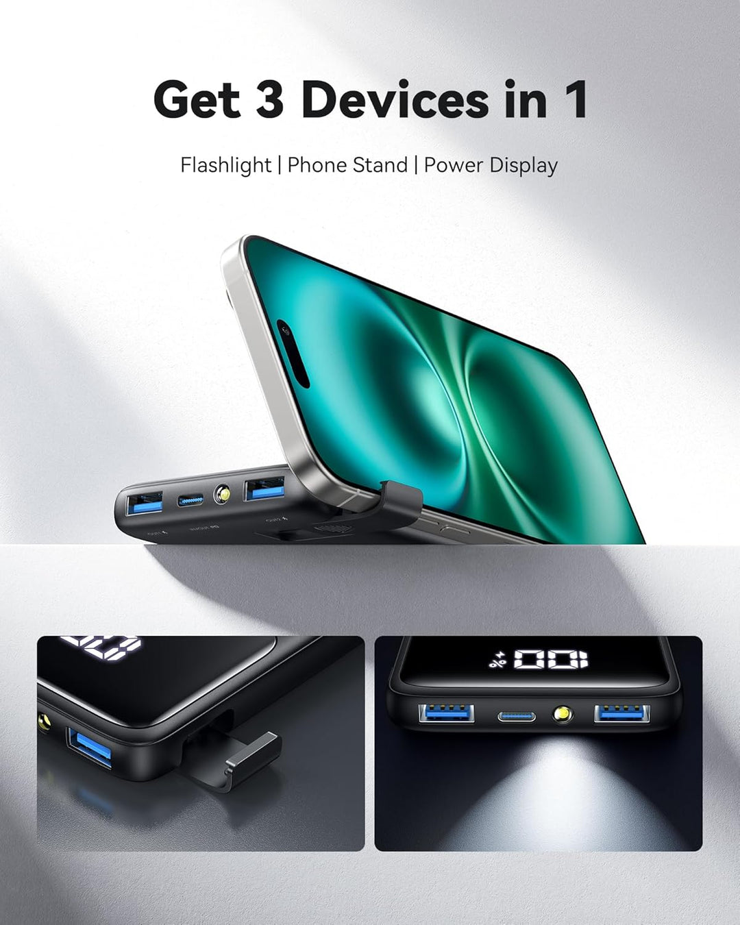 INIU Cargador portátil, carga rápida más delgada de 10000 mAh USB C...
