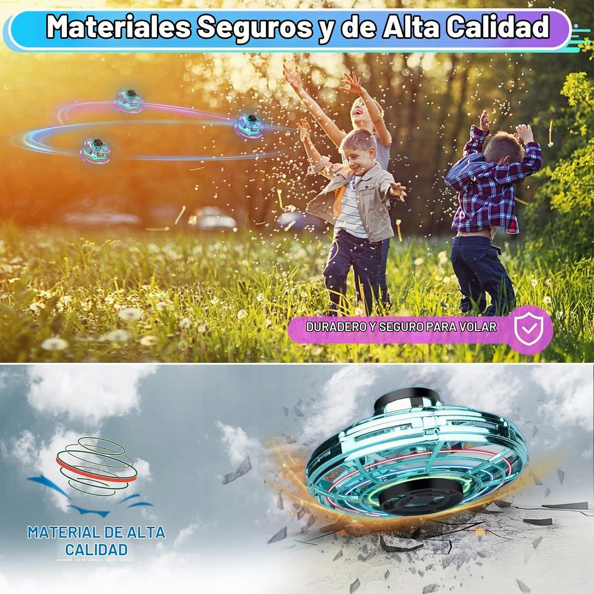 Vantexi Dron para niños juguetes voladores, 2026 mejorado LED Fidget