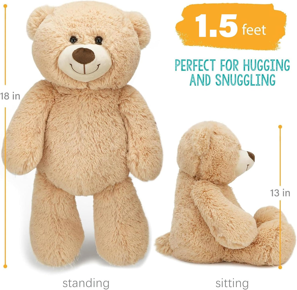 BenBen - Oso de peluche suave, 18 pulgadas, color marrón claro
