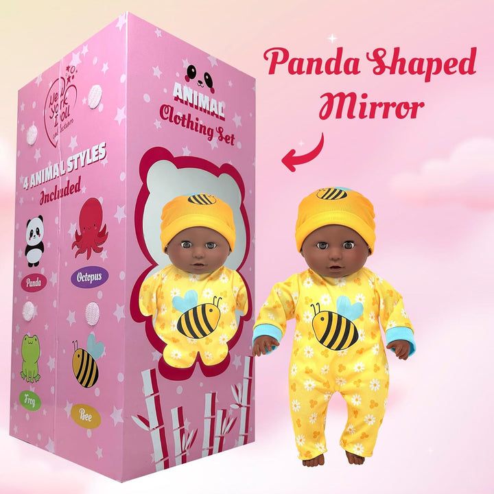 Muñeca de bebé de cuerpo suave con accesorios y 4 juegos de trajes...