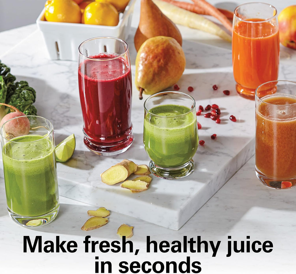 Hamilton Beach Máquina centrífuga del Juicer con boca grande 3" canal de