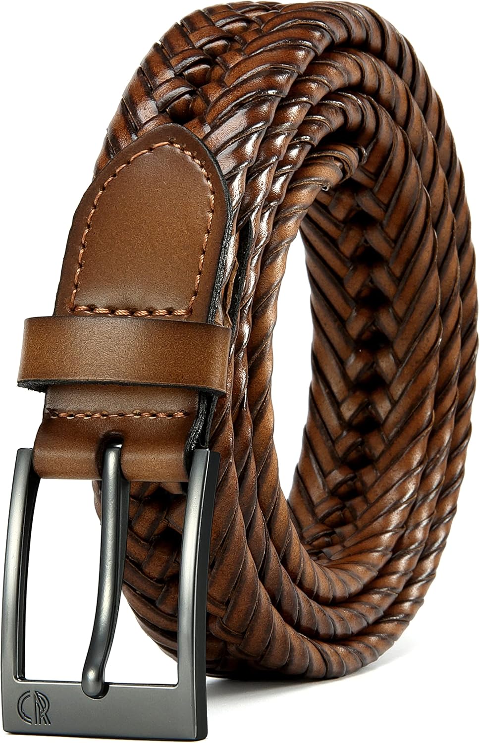 CHAOREN Cinturones trenzados de cuero para hombre, cinturón de cuer...