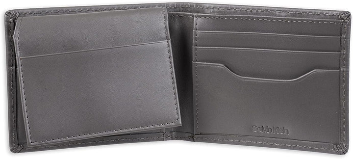 Calvin Klein Billetera plegable minimalista de piel RFID para hombr...