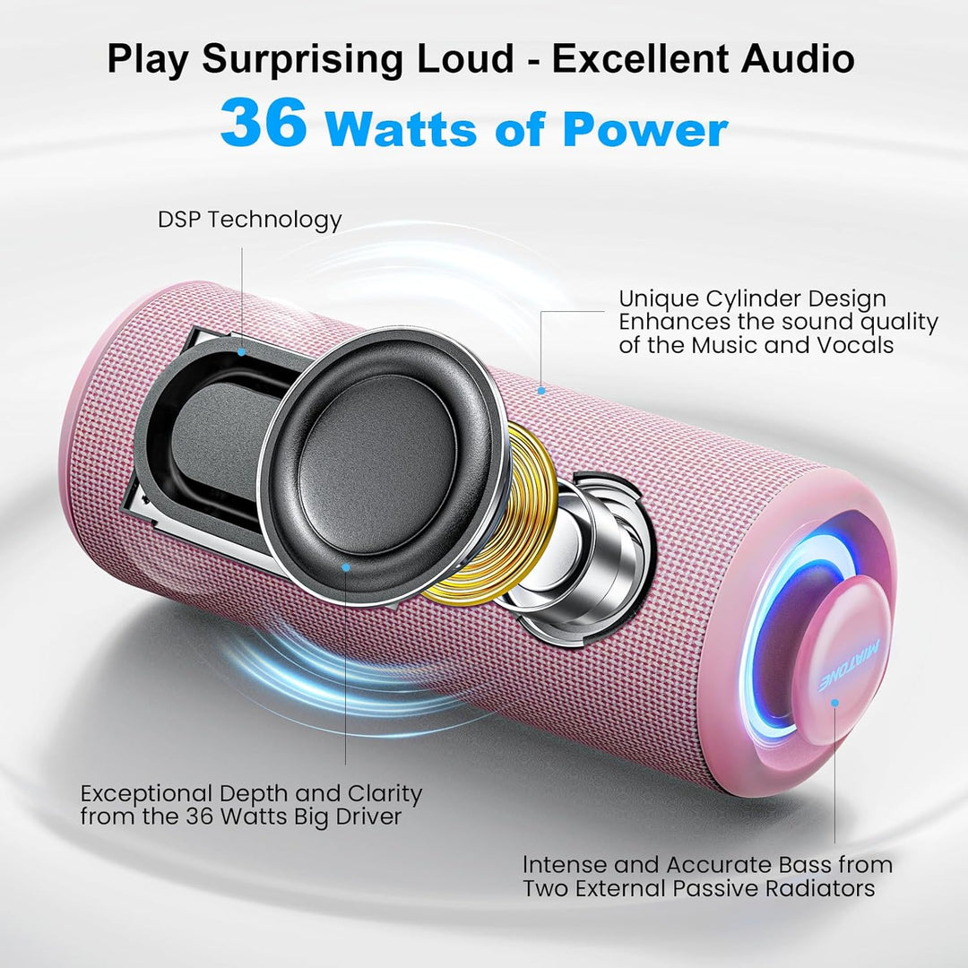 MIATONE Altavoz Bluetooth Portátil 36W Sonido Estéreo Aumento de Gr...