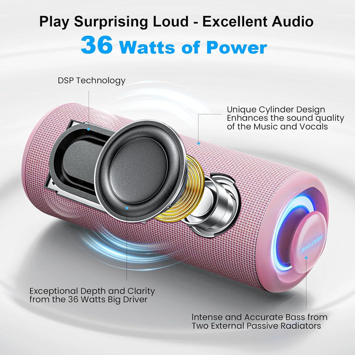MIATONE Altavoz Bluetooth Portátil 36W Sonido Estéreo Aumento de Gr...