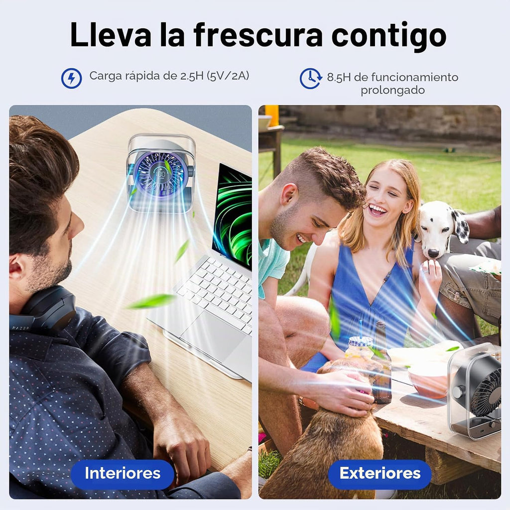 KIMMOO Ventilador de escritorio recargable USB, ventilador de mesa...