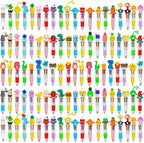 CZWZ 100 unidades Mini Bolígrafos Multicolor 4 en 1 Lindos en Uno, Bolígrafos a Granel para Niños, Bolígrafo de Bola para Cumpleaños y Fiestas Infantiles, Regalos Divertidos con Tinta Surtida Kawaii