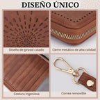 APHISON Billetera para mujer, gran capacidad, monedero, tarjetero, RFID, pulsera, teléfono, cremallera, moneda, bolsillo de viaje