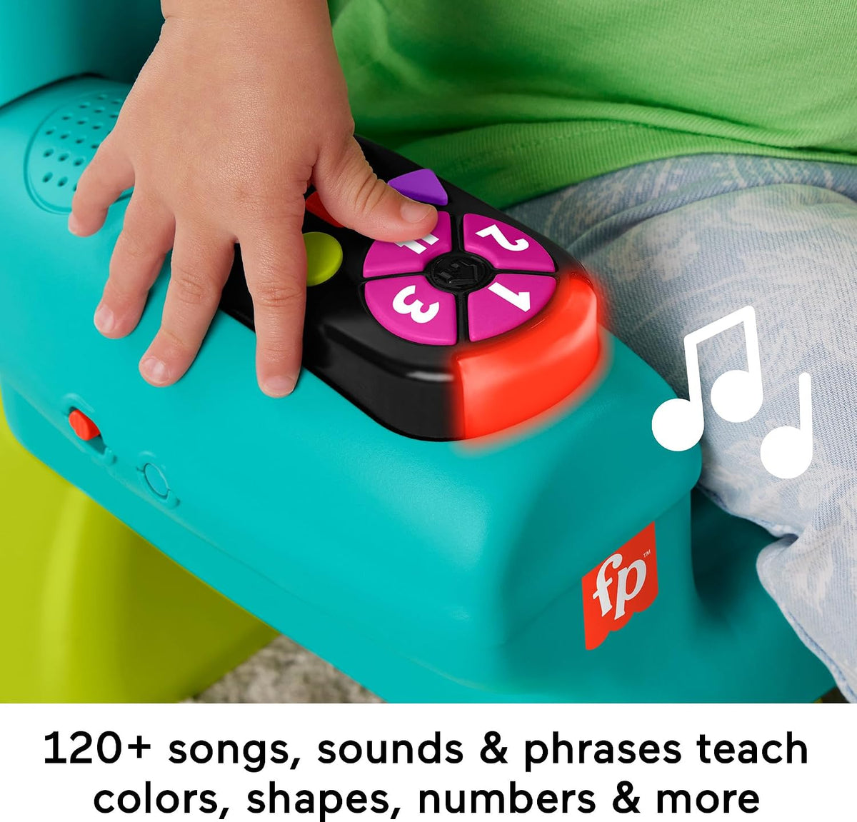 Fisher-Price Juguete de Aprendizaje para Niños Pequeños Laugh & Learn Smart Stages Silla con Música, Luces y Actividades para Bebés de 1+ Años, Verde Azulado