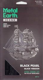 Rompecabezas de metal tierra 3D negro perla barco piratas del Caribe rompecabezas de metal modelo kits para adultos nivel moderado 5.75 x 1.75 x 4.50 in