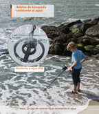 metal Detector para Kids, Easy a use, Fun LCD Display, Lightweight &Adjustable Kids metal Detector Kit, 8" Waterproof Coil, Beach/Backyard Hunting, Gifts para Kids Ages 8-12 (Complete Kit)