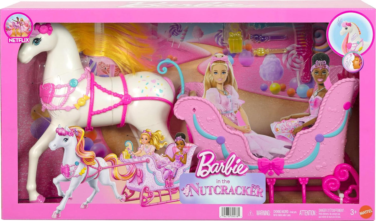 Barbie en el Cascanueces Tierra de Dulces Caballo y Trineo