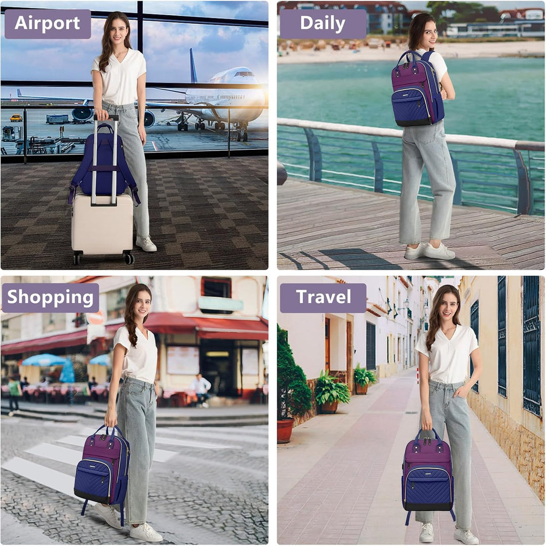 Mochila para laptop para mujer, bolsa de trabajo, mochila de viaje...