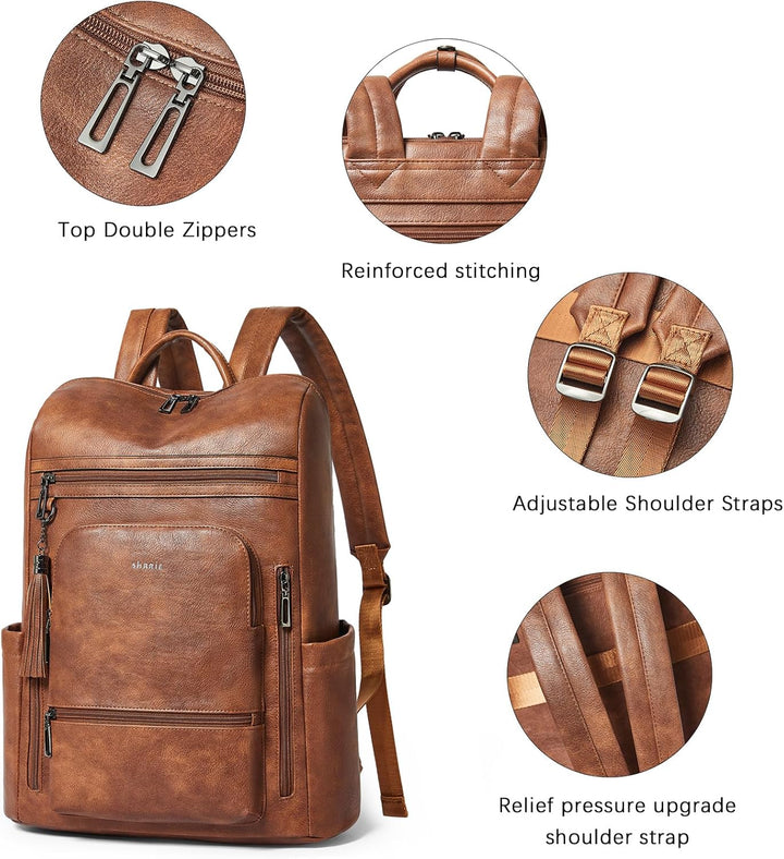 Shrrie Mochila grande mejorada para laptop de viaje, con capacidad...
