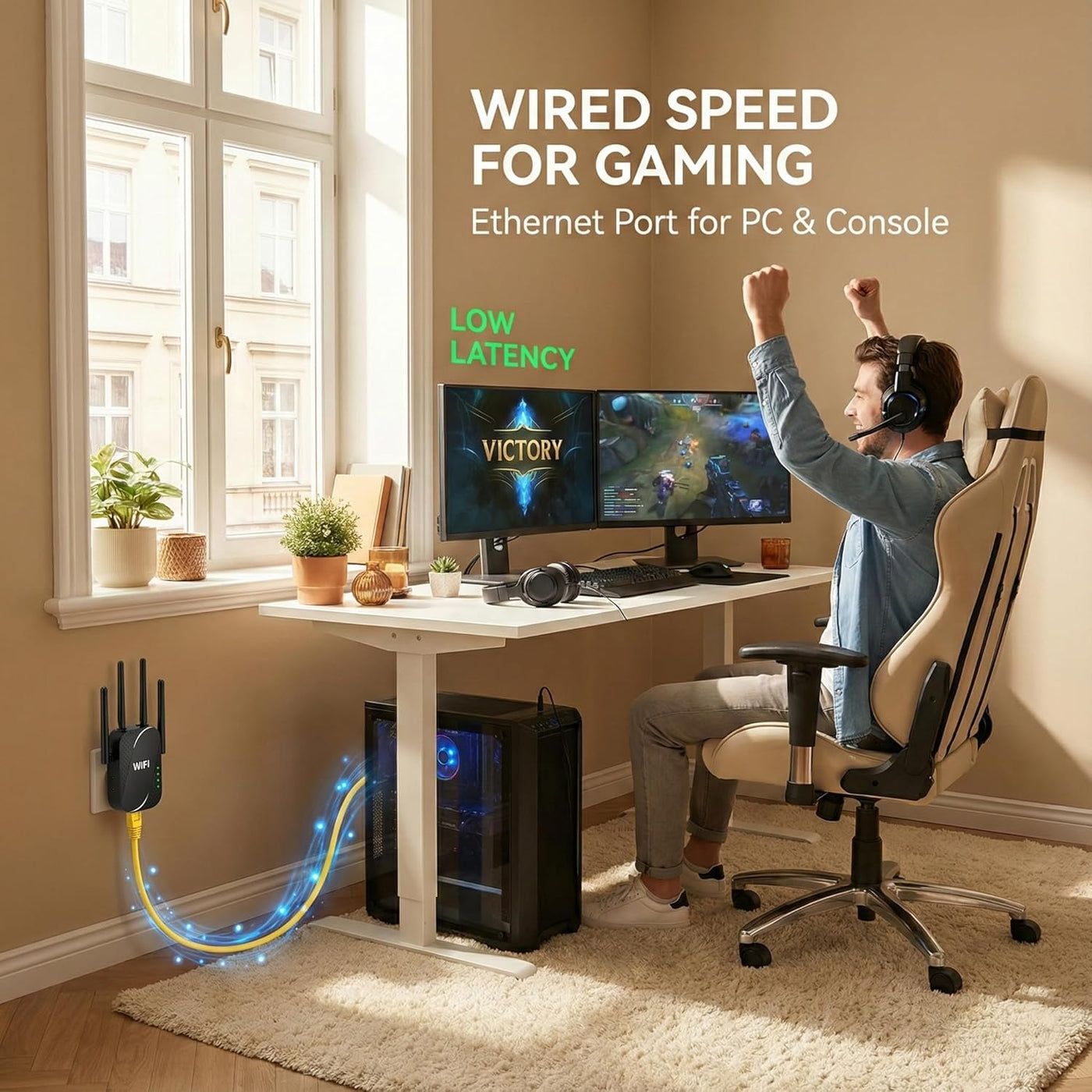 Uiuqekel Extensor WiFi GT300 de 300 Mbps, extensor de alcance WiFi...